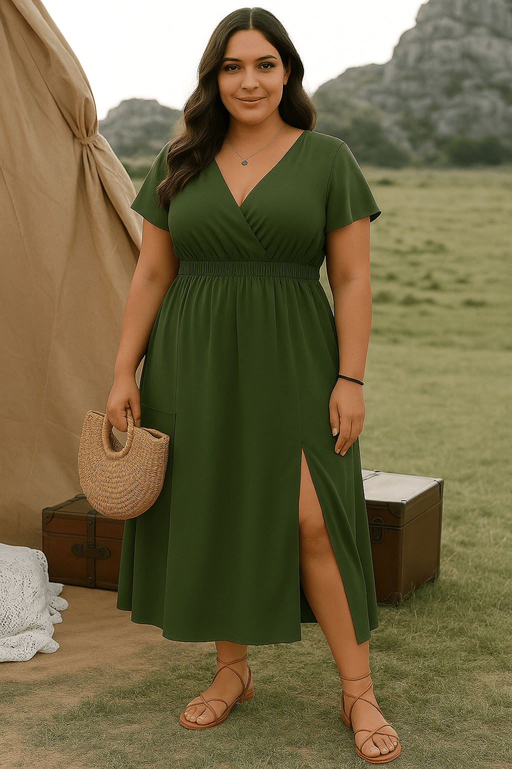 IZZI Elegant Tummy Covering Dress