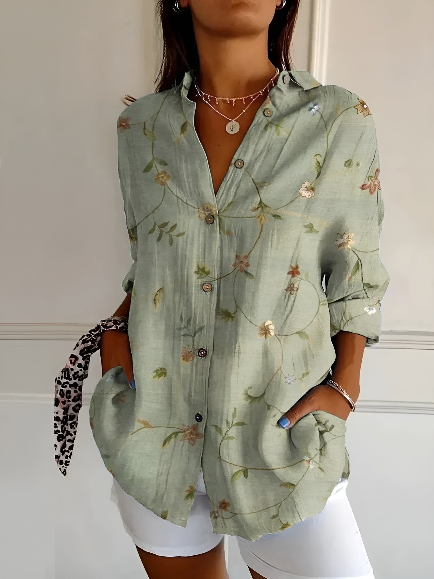 You and I Connect Floral Button Up Blouse