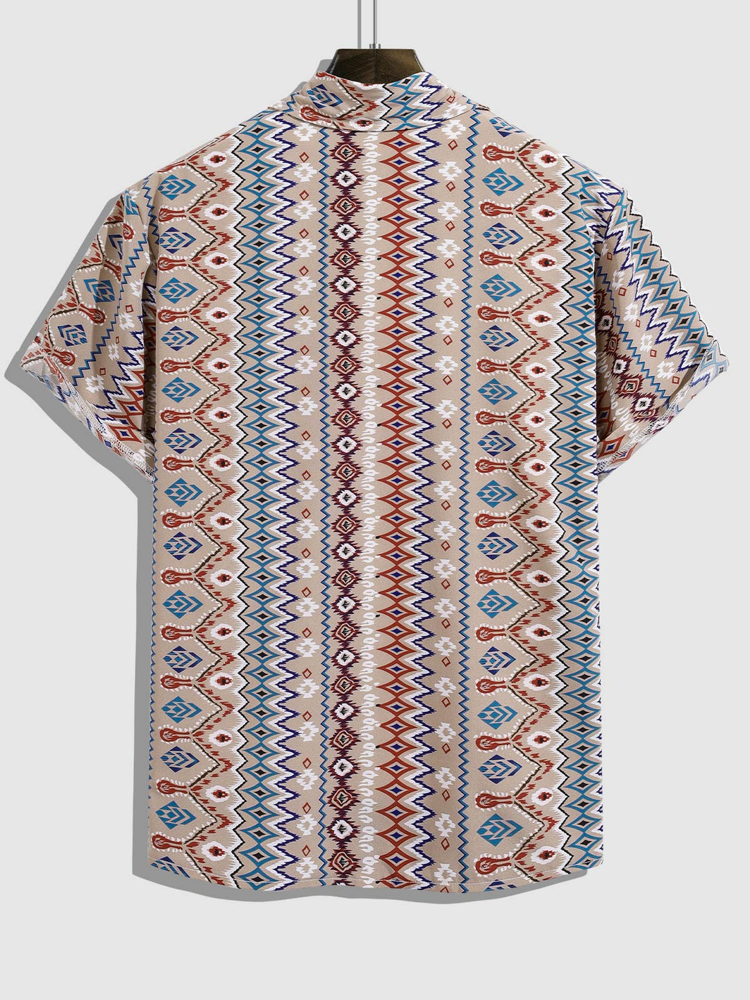 Men's Aztec Retro Print Skin-Friendly Casual Short Sleeve Shirt