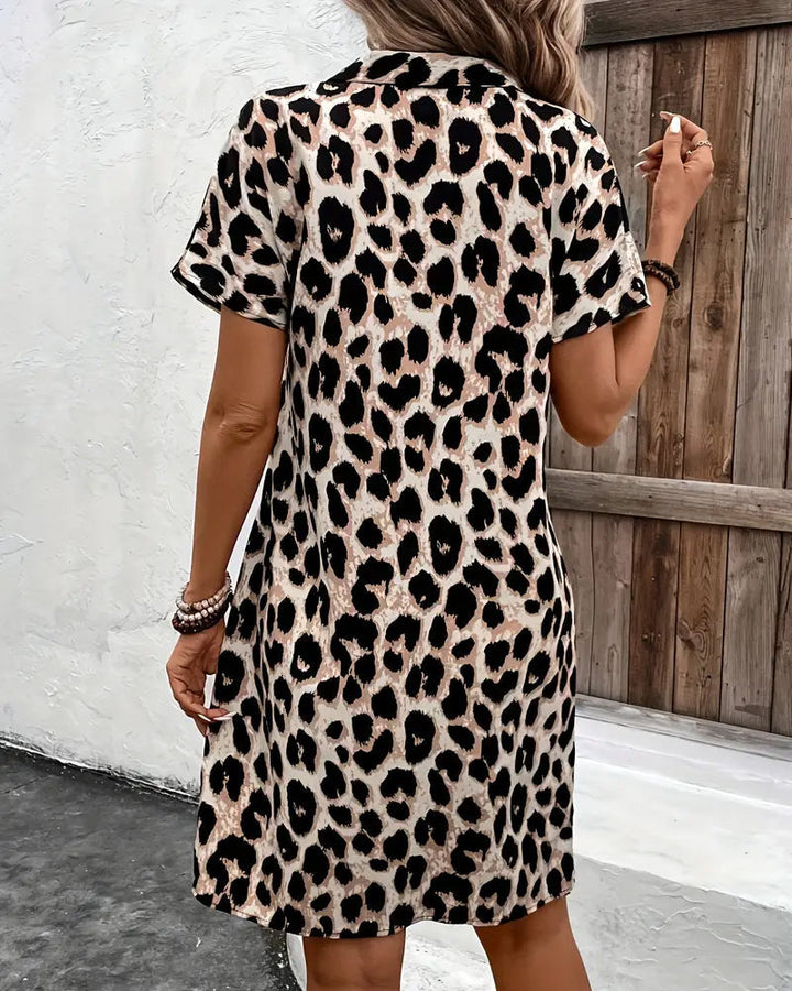 Kara | Leopard Print Shirt Dress