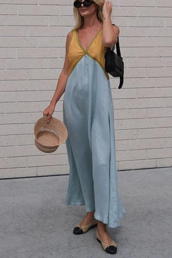 Sienna | Two-Tone Sleeveless Maxi Dress
