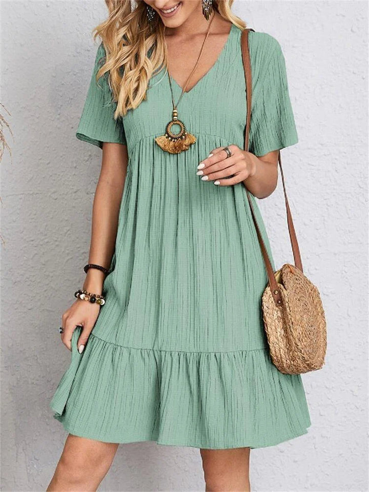 Tummy-Control Retro V-Neck Dress