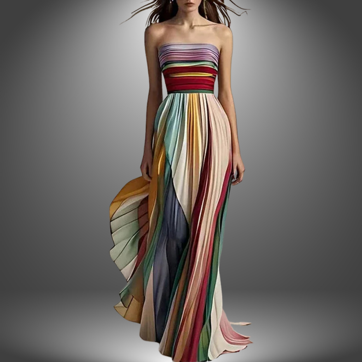 Serena | Strapless Pleated Maxi Dress