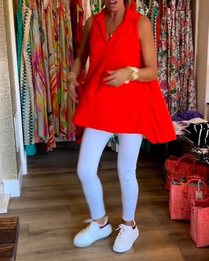 Lynette | Sleeveless High-Low Women’s Blouse