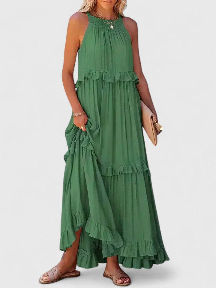 Alina | Flowy Ruffle Maxi Dress
