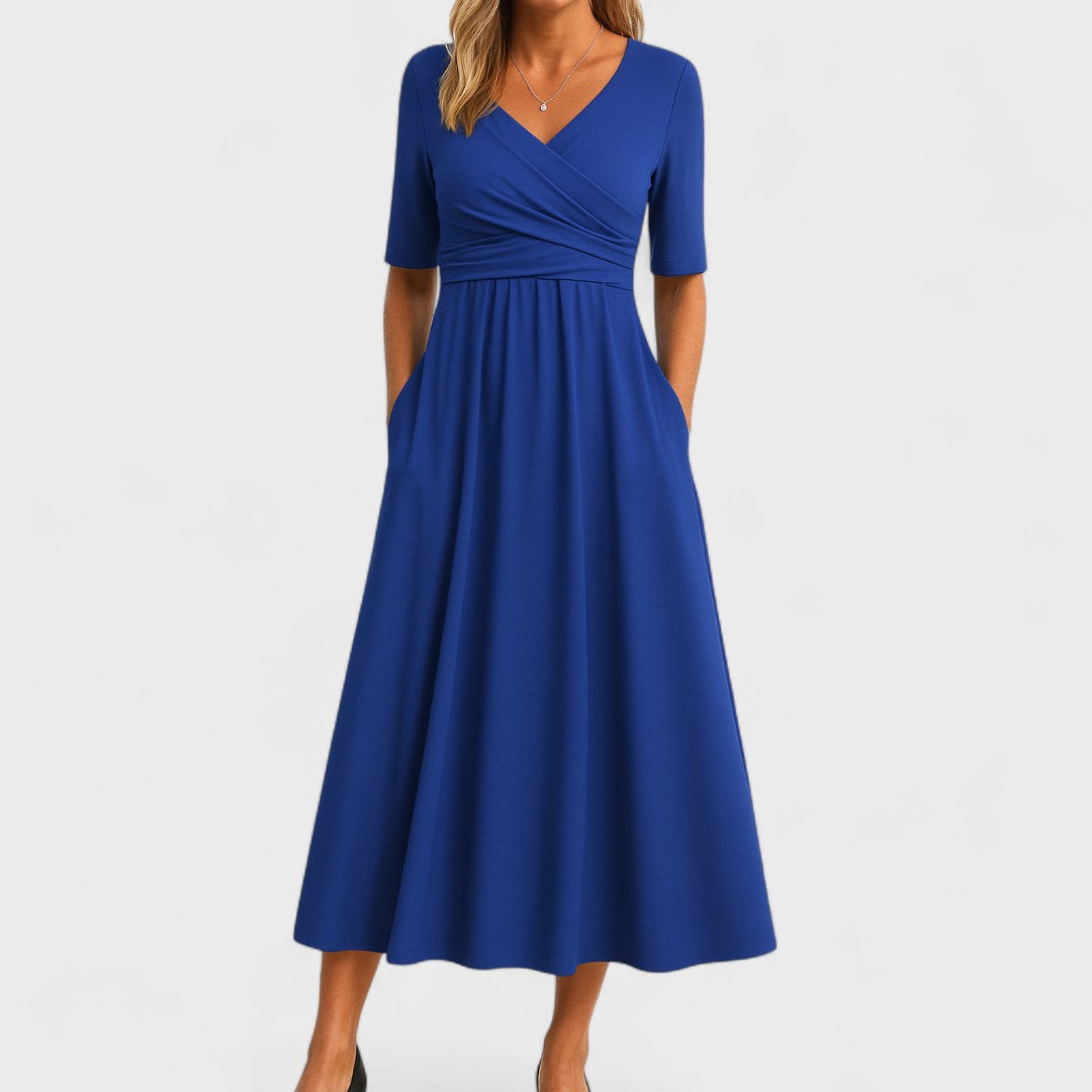 Seliora | Elegant V-Neck Maxi Dress