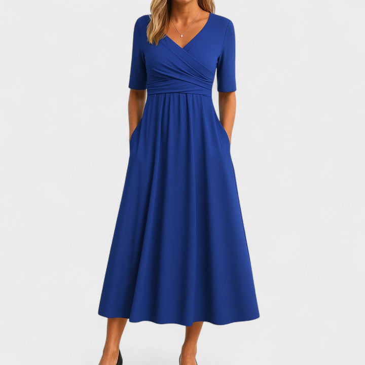 Seliora | Elegant V-Neck Maxi Dress
