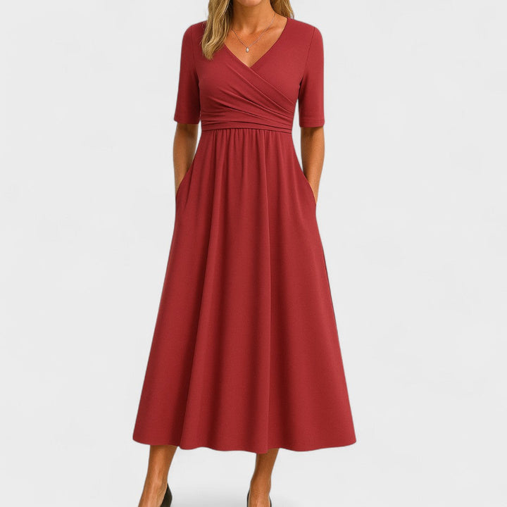 Seliora | Elegant V-Neck Maxi Dress