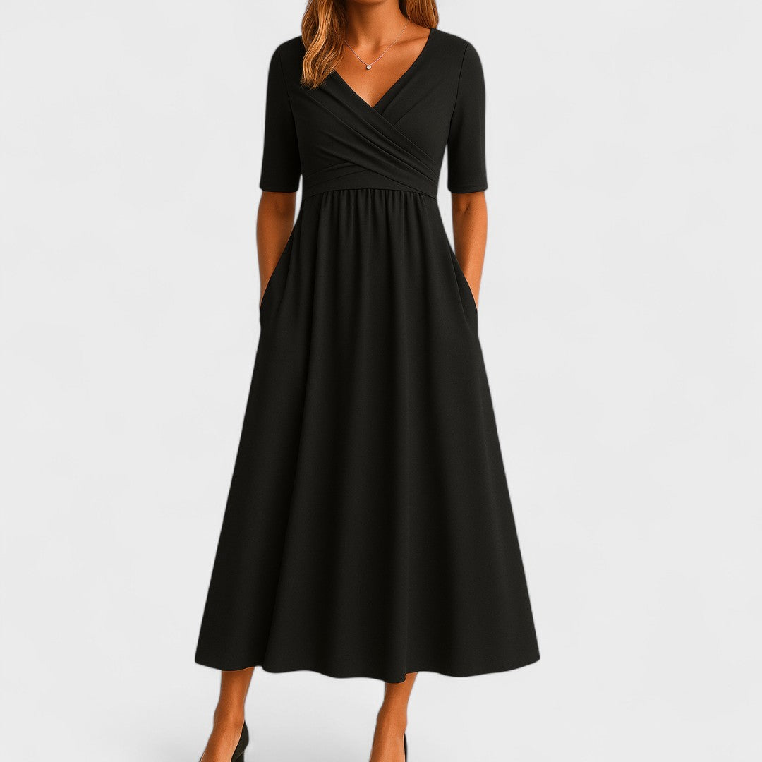 Seliora | Elegant V-Neck Maxi Dress