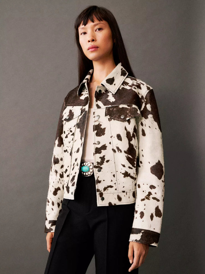 Kaia | Chic Printed Women’s Faux Leather Jacket