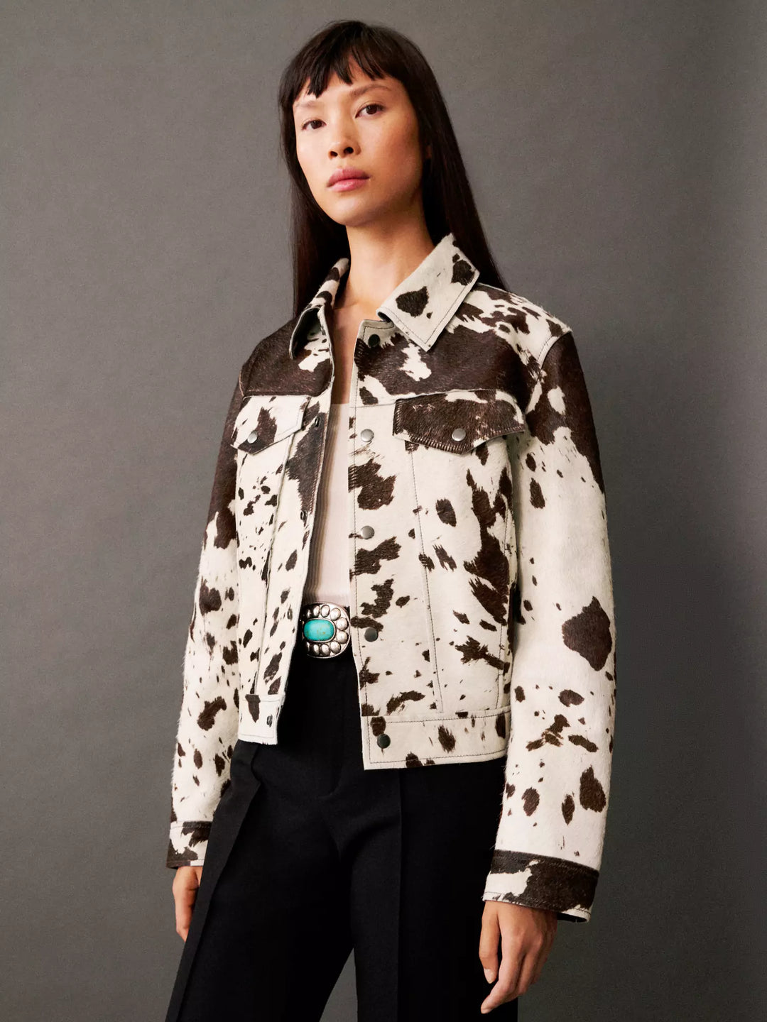 Kaia | Chic Printed Women’s Faux Leather Jacket