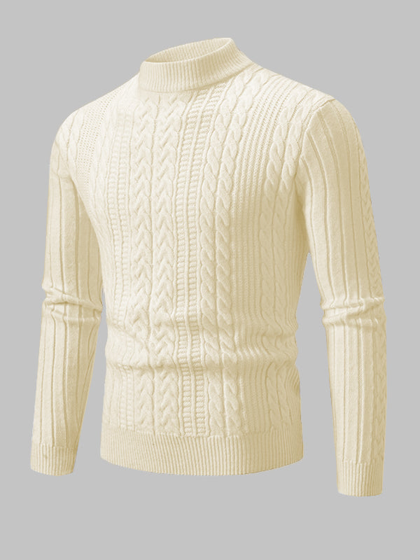 Men's Classic Geometric Slim Stand Collar Sweater