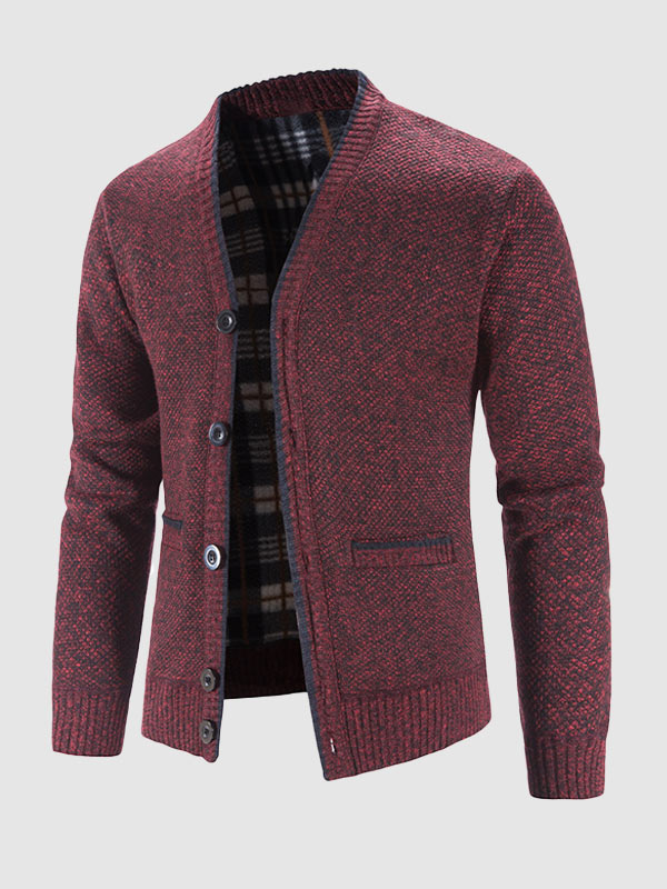 Men's thickened velvet casual sweater jacket