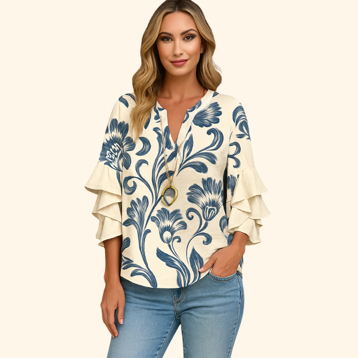 Seraphina | Elegant Ruffle Sleeve Blouse