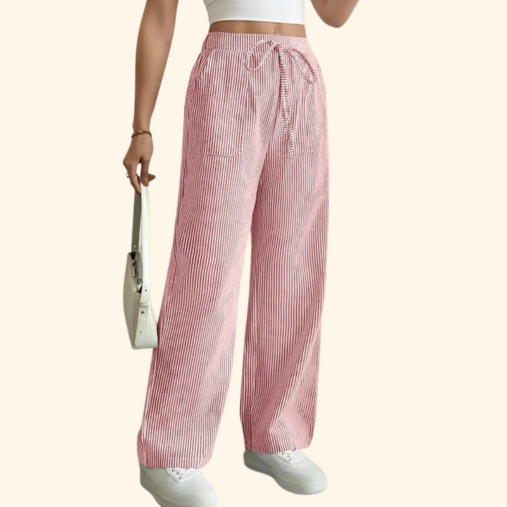 Elira | Casual Striped Wide-Leg Pants
