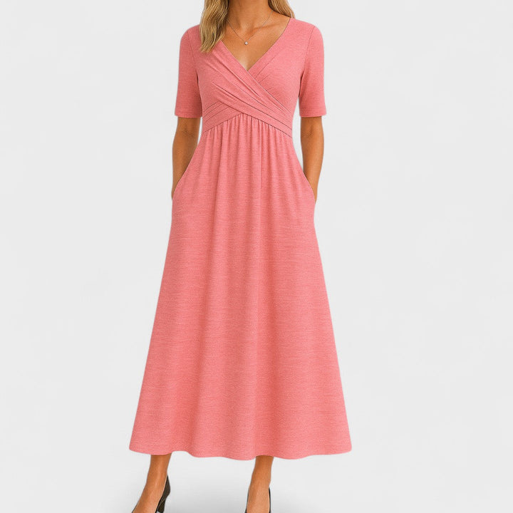 Seliora | Elegant V-Neck Maxi Dress