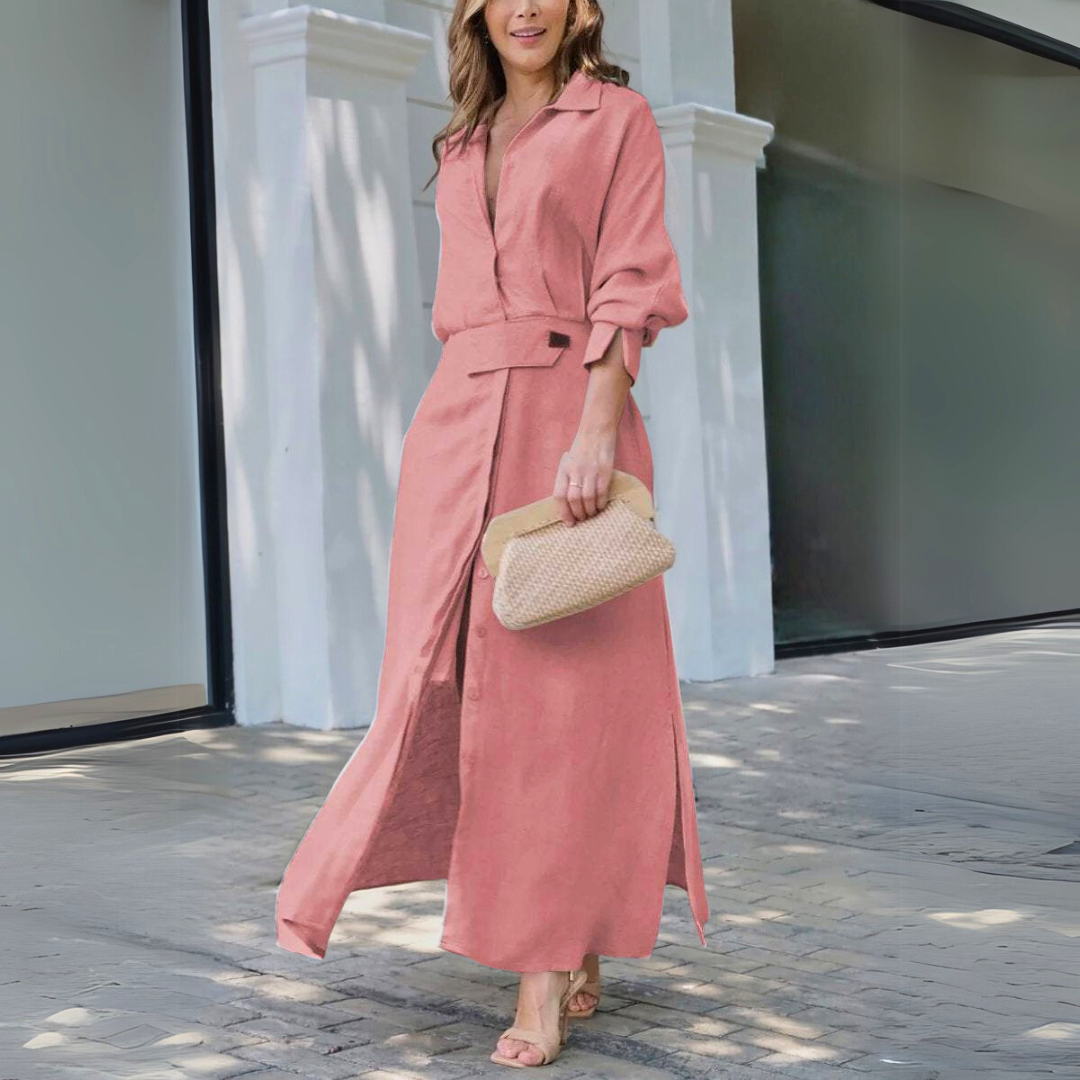 Isabella | Elegant Belted Maxi Dress