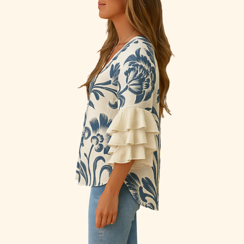 Seraphina | Elegant Ruffle Sleeve Blouse