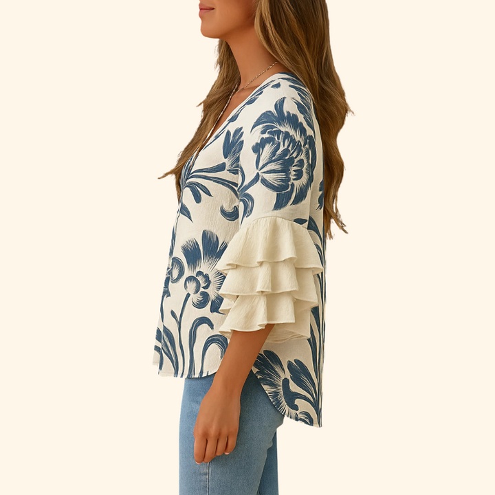 Seraphina | Elegant Ruffle Sleeve Blouse