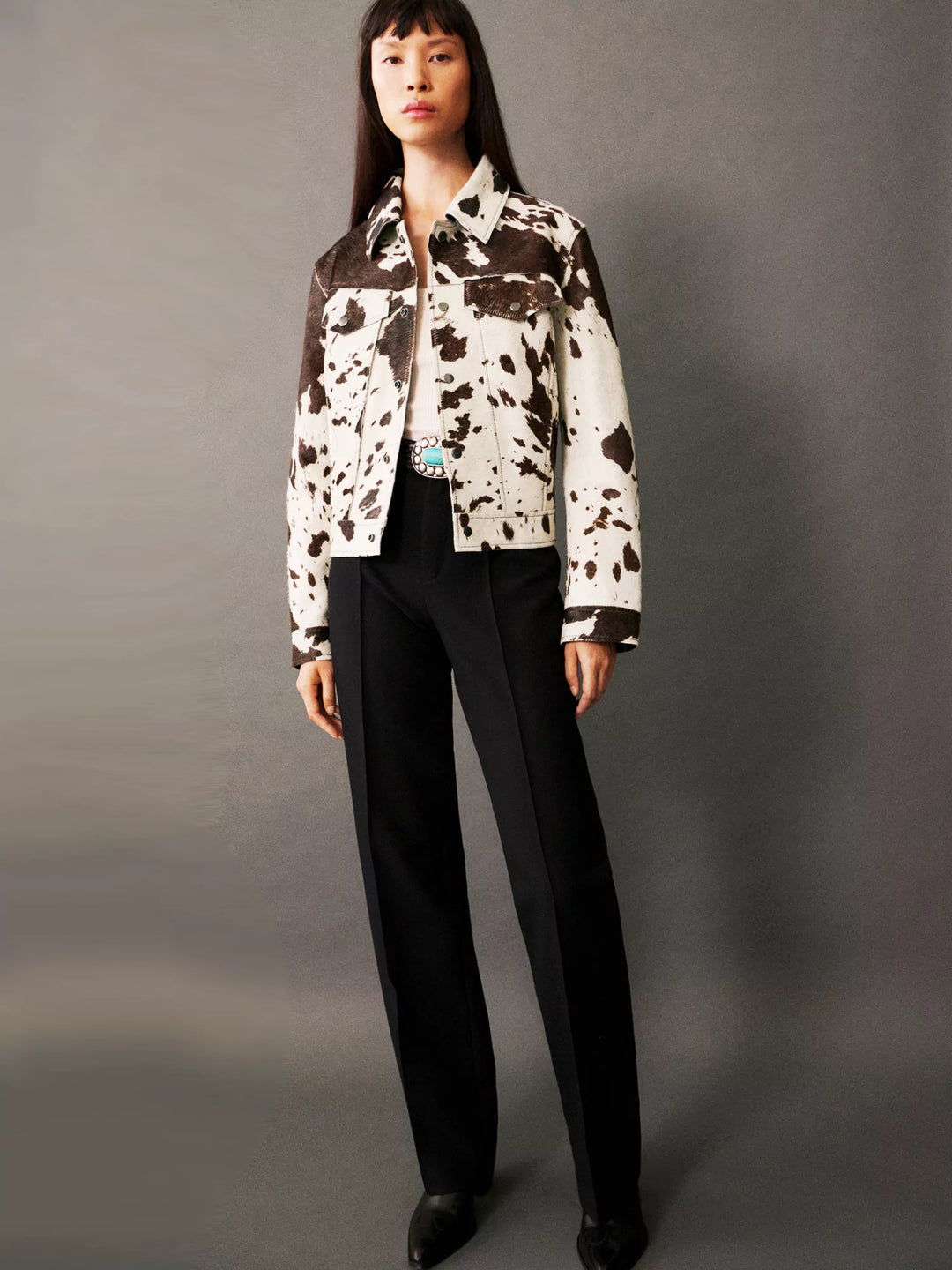 Kaia | Chic Printed Women’s Faux Leather Jacket