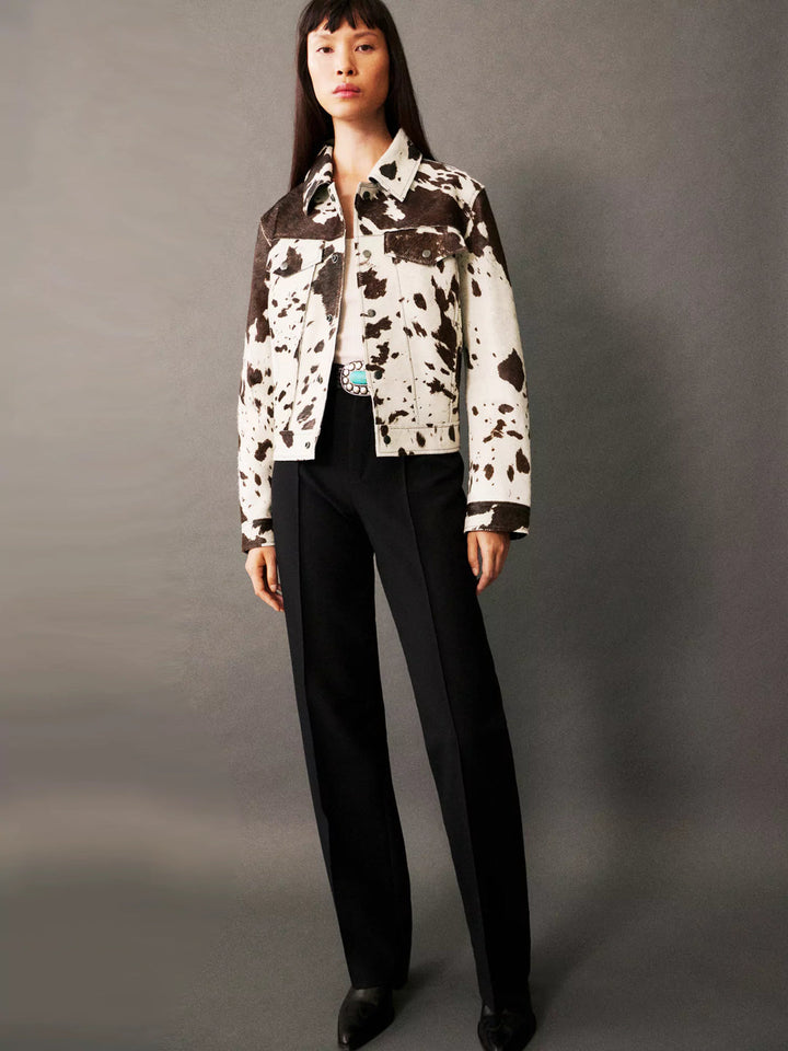 Kaia | Chic Printed Women’s Faux Leather Jacket
