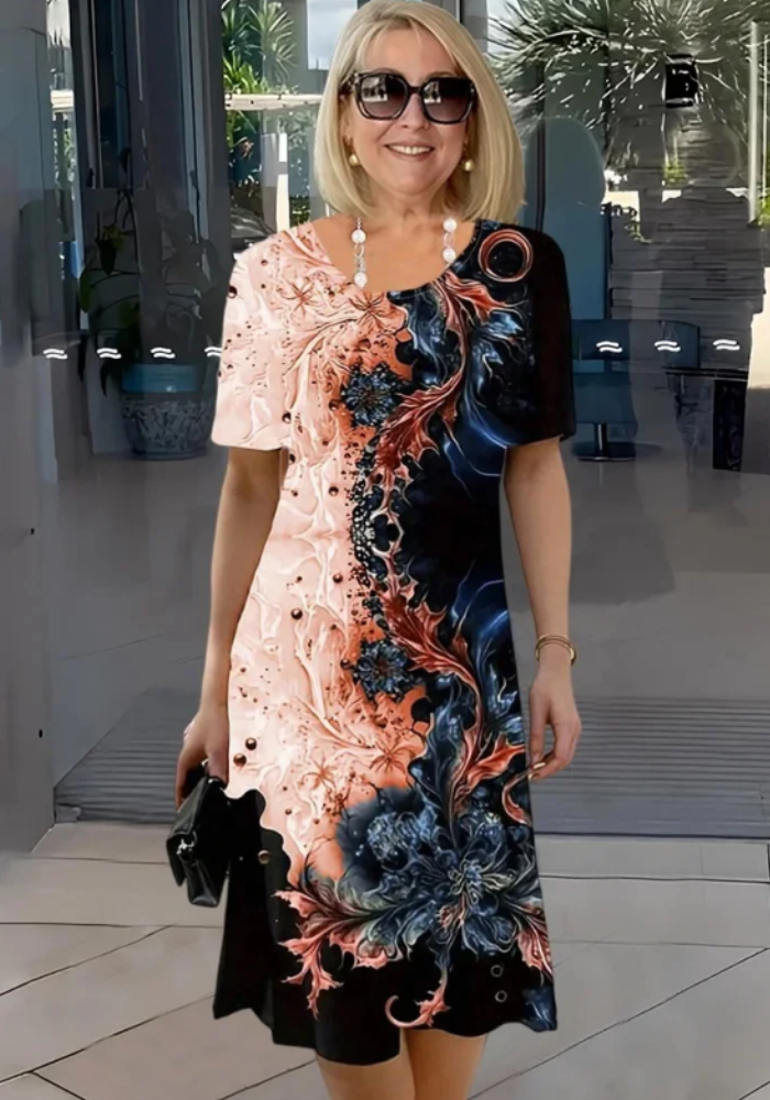 Nerisse | Elegant Printed Midi Dress