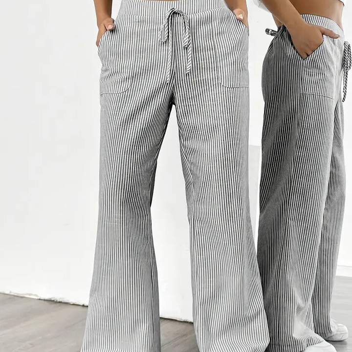 Elira | Casual Striped Wide-Leg Pants