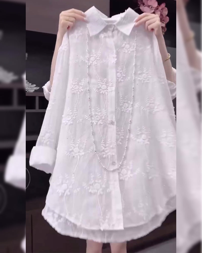 Elira | Embroidered Button-Up Blouse