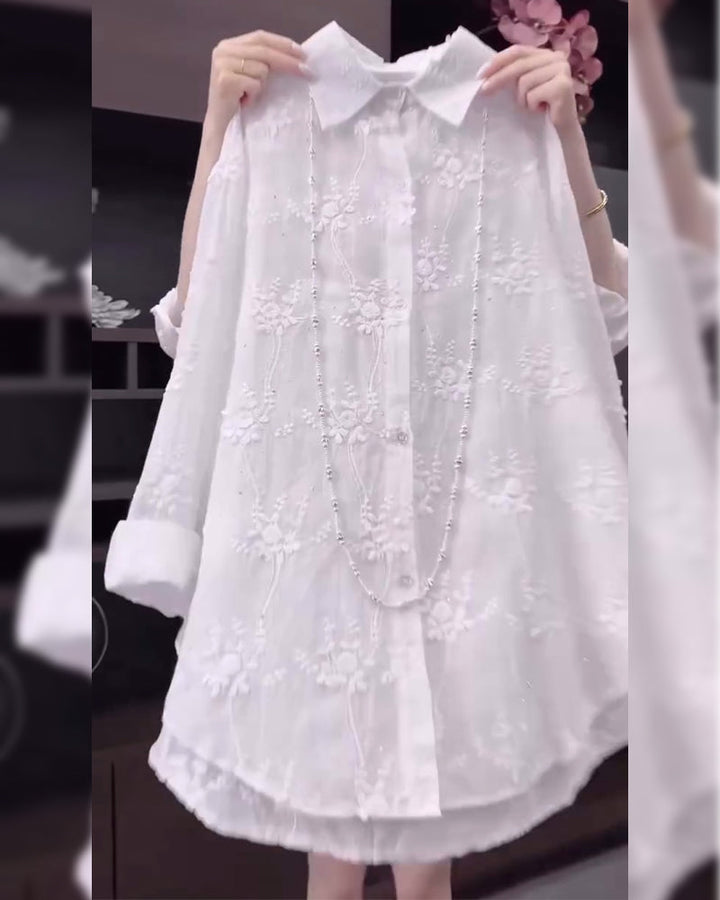 Elira | Embroidered Button-Up Blouse