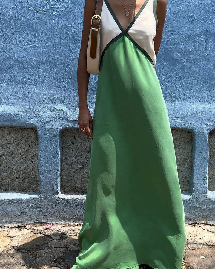 Sienna | Two-Tone Sleeveless Maxi Dress