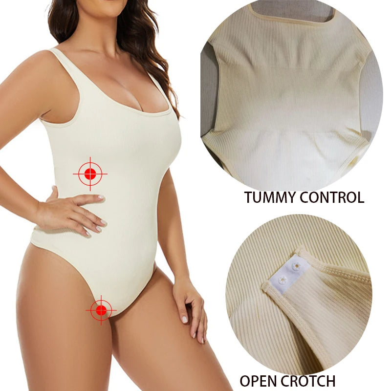 Ribbed Shaper Jumpsuit with Tummy Control