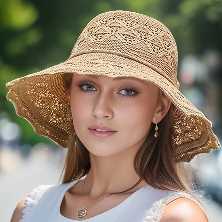 Mood Elegant wide-brimmed folding sun hat