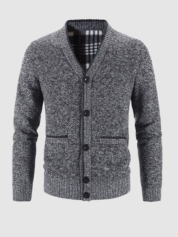 Men's thickened velvet casual sweater jacket