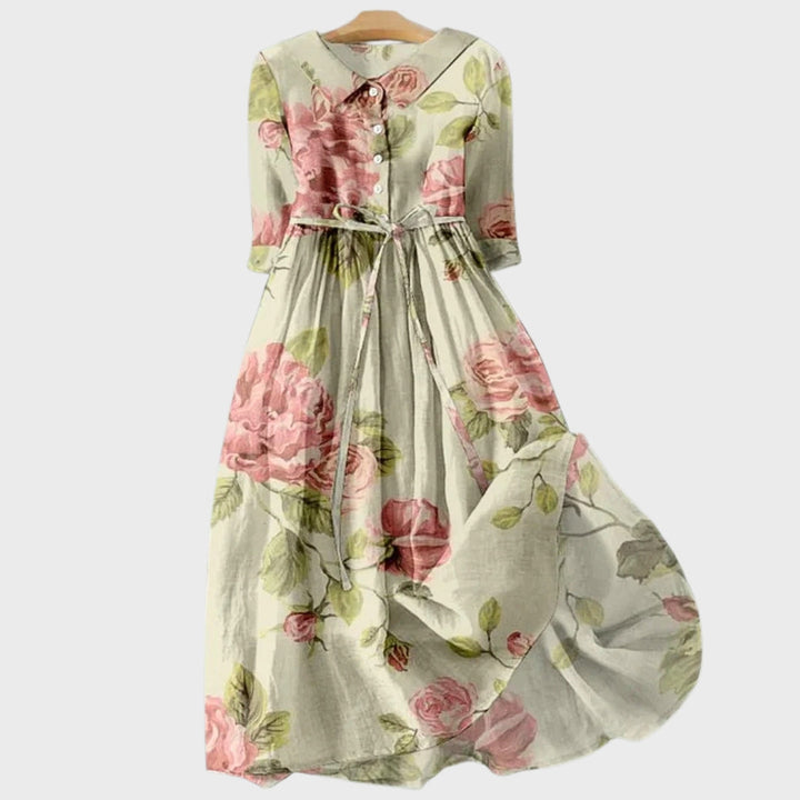 Elowen | Elegant Belted Midi Dress