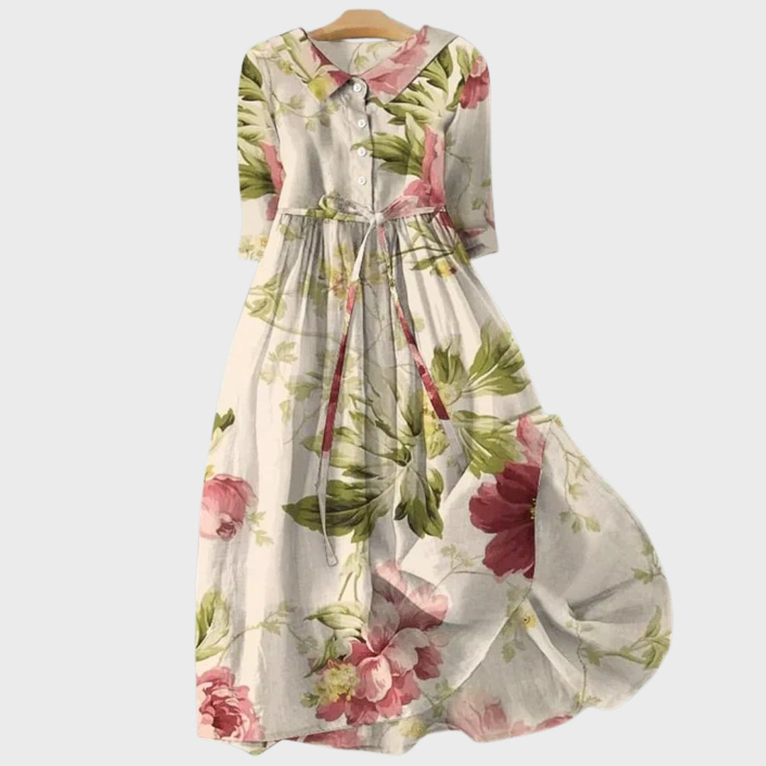 Elowen | Elegant Belted Midi Dress