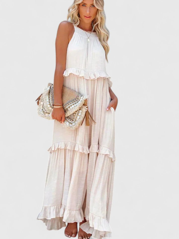 Alina | Flowy Ruffle Maxi Dress