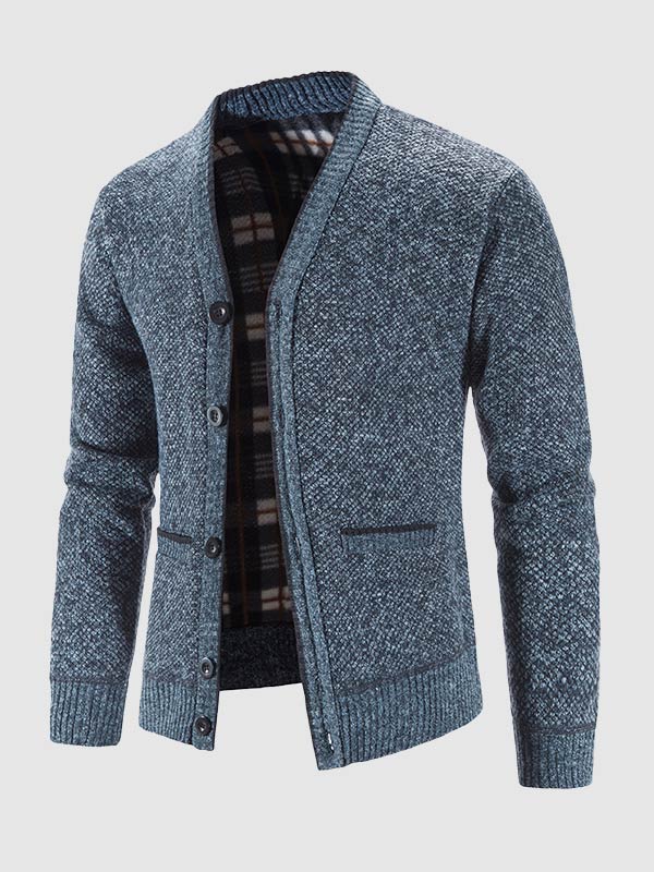 Men's thickened velvet casual sweater jacket