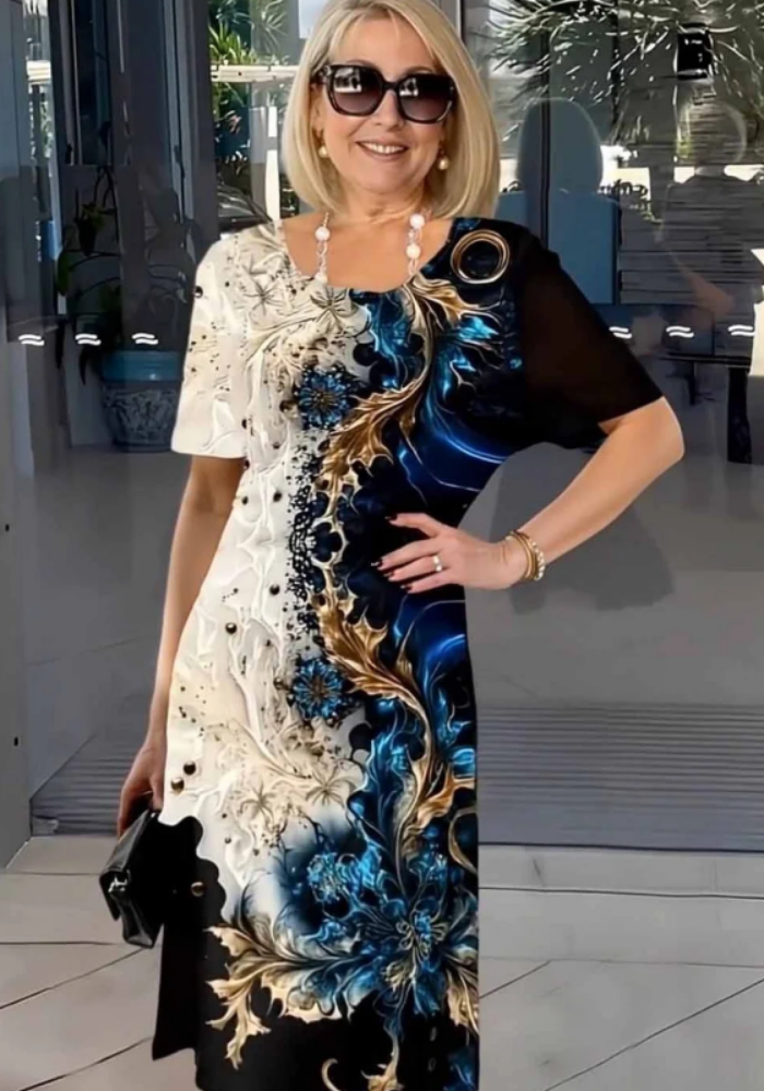 Nerisse | Elegant Printed Midi Dress