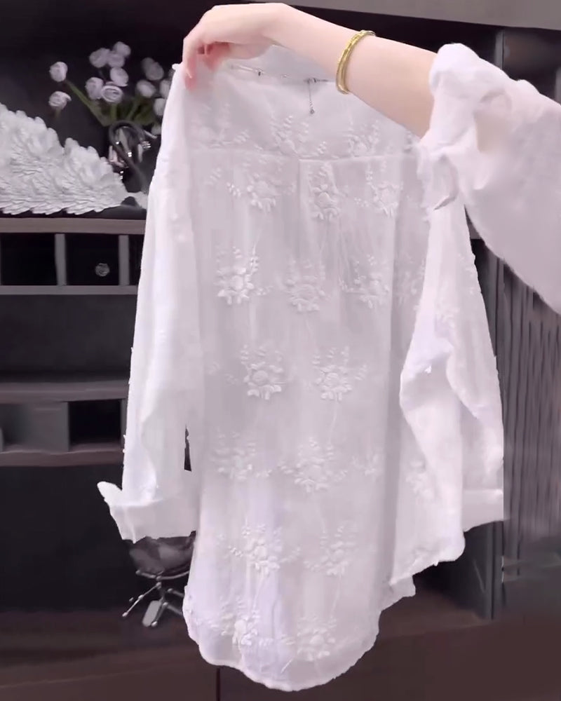 Elira | Embroidered Button-Up Blouse