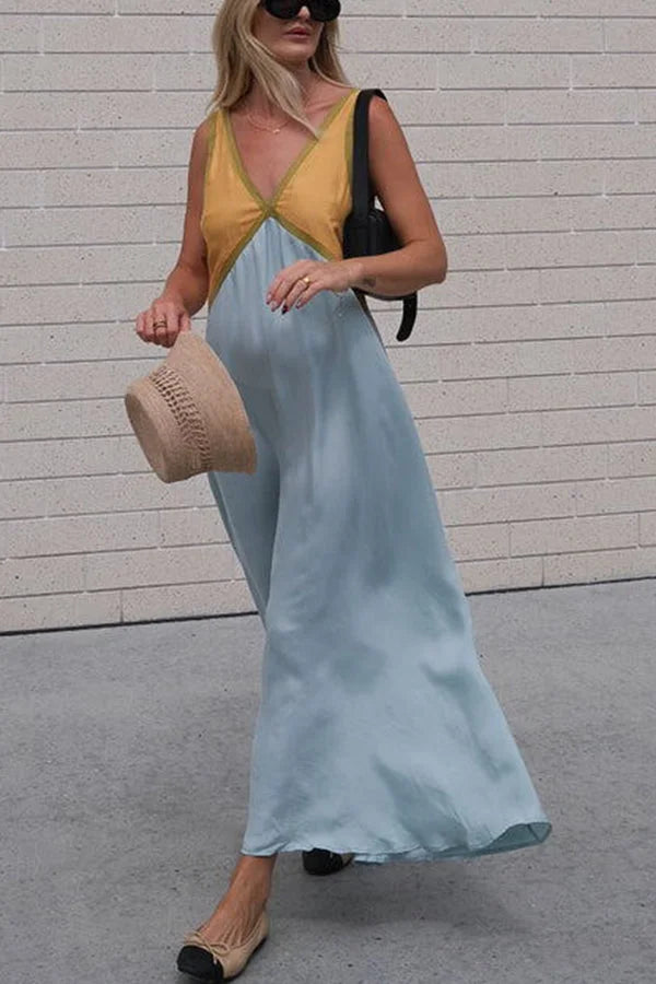 Sienna | Two-Tone Sleeveless Maxi Dress