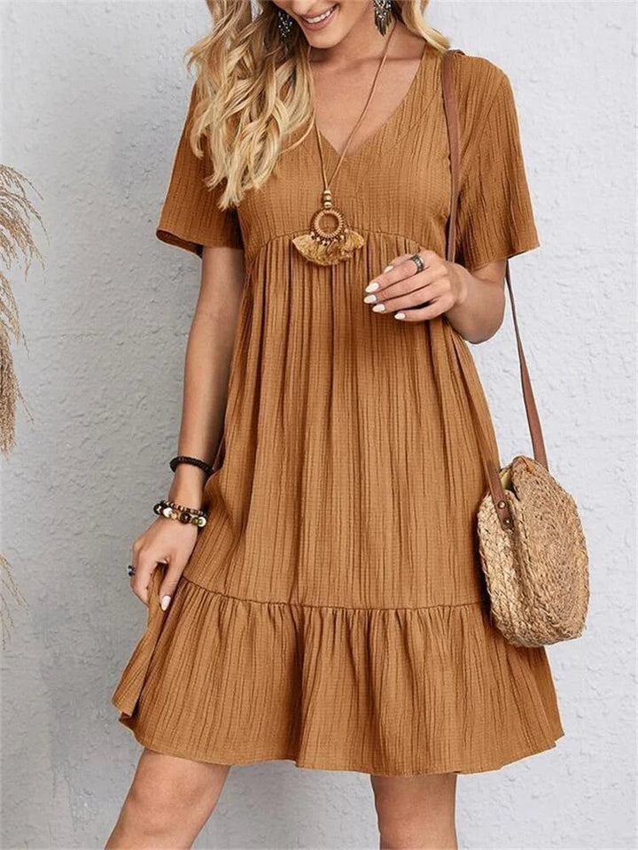 Tummy-Control Retro V-Neck Dress