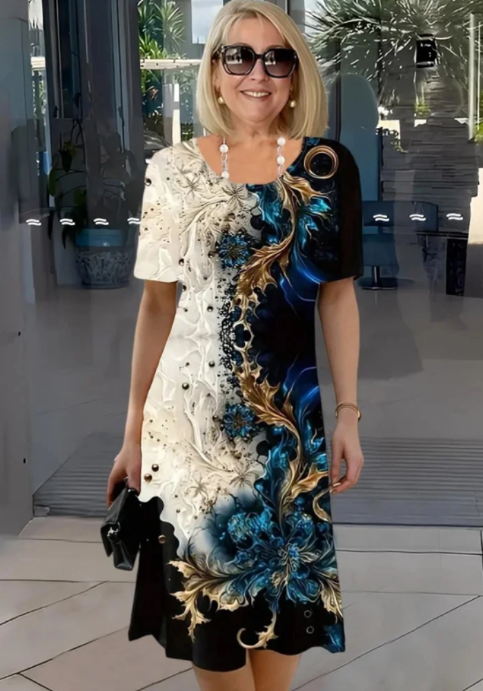 Nerisse | Elegant Printed Midi Dress