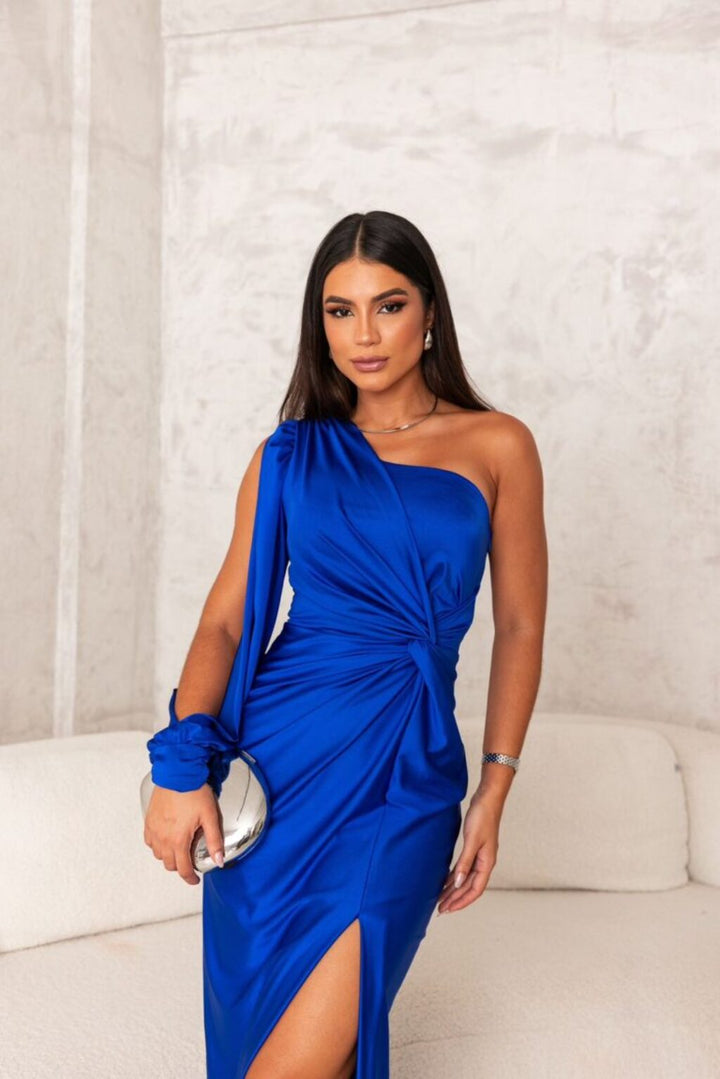 Valencia | One-Shoulder Satin Evening Gown