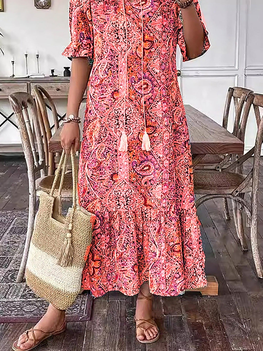 Leontine | Boho Print Maxi Dress