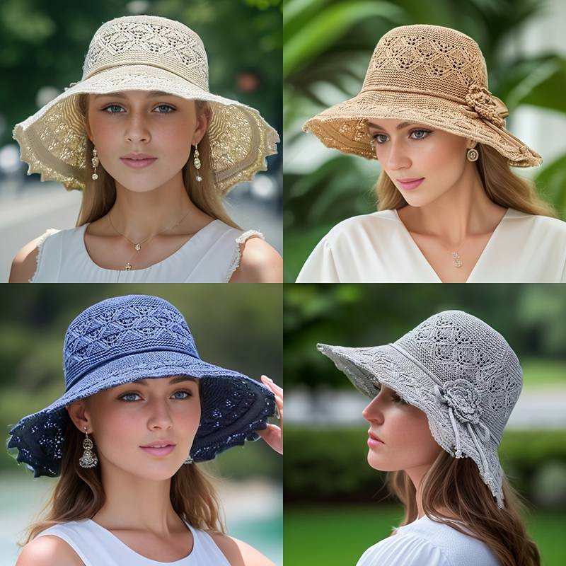 Mood Elegant wide-brimmed folding sun hat