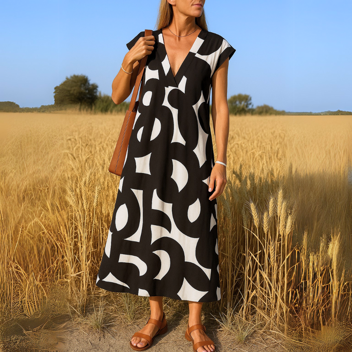Elara | Elegant V-Neck Maxi Dress