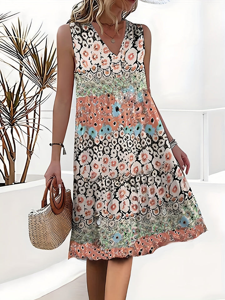 Yula Figure-Flattering Flower Dress