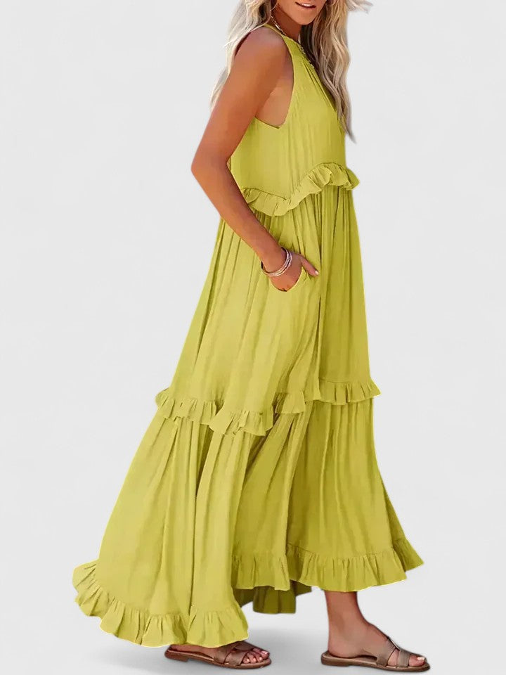 Alina | Flowy Ruffle Maxi Dress