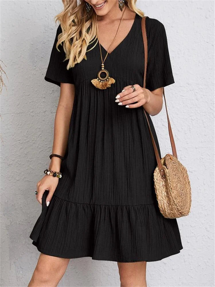 Tummy-Control Retro V-Neck Dress