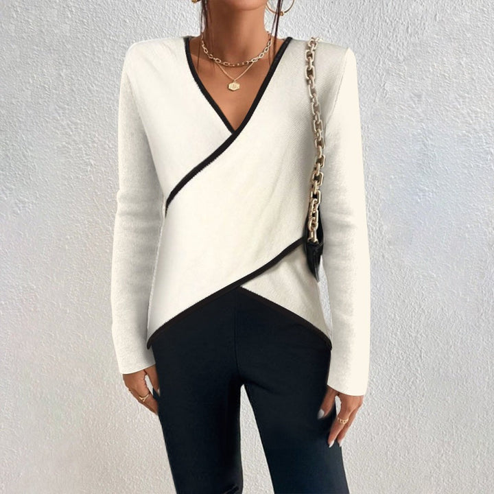 Celeste | Elegant Contrast Wrap Top